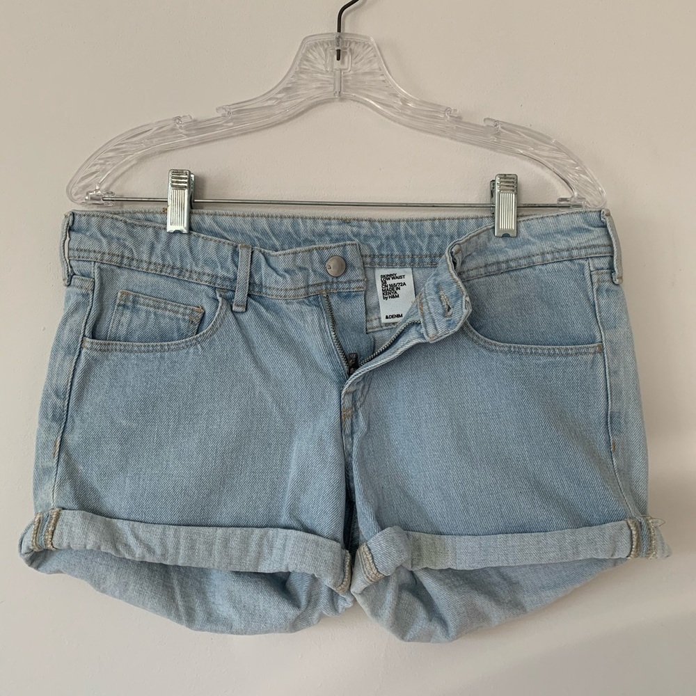 &Denim Skinny Low/ mid Waist denim shorts size 38